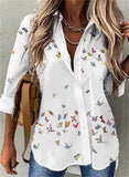 Camisa de mujer de manga larga. Blusa elegante estampada