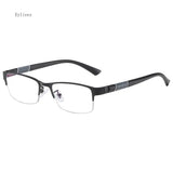 jf Men's Vintage Business Photochromic Myopia Glasses Half Frame Metal Blue Light Blocking Eyewear Classic UV Shades Sunglasses