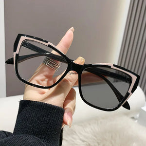 jf INS Photochromic Anti Blue Light Glasses Women Men Sexy Cat Eye Discolored Blue Light Eyewear Unisex Colorchanging Sunglasses