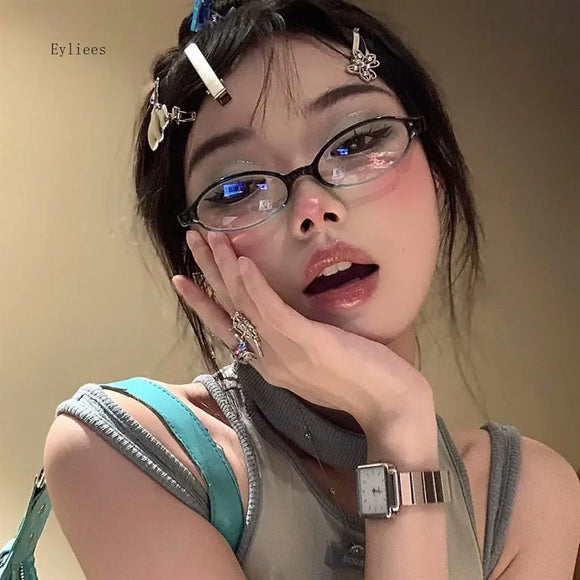 jf Japan Spicy Girl Glasses Frame Women Lovely INS No Makeup Plain Glasses Men Eyewear Cute Decorative Computer Glasses Frames