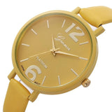 Reloj Pulsera Mujer Dama Grande Simple Sencillo Color Cuero Cuarzo