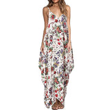 Vestido Boho Print Bohemio Playa Mujeres Cuello en V Retro FloralSexy Strap Largo 2018 Talles