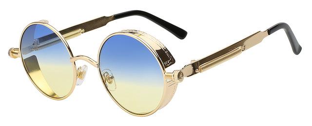 Gafas de sol redondas para Hombre Y lentes redondos UV400 estilo gótico
