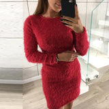 Vestido Largo de Suéter 2018 Sexy Vestido Ajustado Pullover Top Mujer