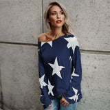 Sueter Estrellas Cuello Bote Mujer Casual