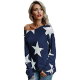 Sueter Estrellas Cuello Bote Mujer Casual