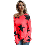 Sueter Estrellas Cuello Bote Mujer Casual