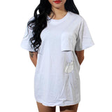 Remera Camiseta Verano Casual Top Algodón Mujer Chica Printed Bolsillo Gato Top Fashion