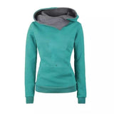 Sudadera con capucha bordada de bolsillo para mujer