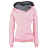 Sudadera con capucha bordada de bolsillo para mujer