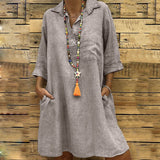 VESTIDO SENCILLO COMODO AMPLIO BASICO MUJER DAMA CASUAL