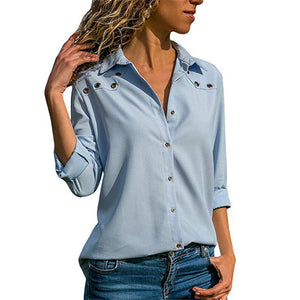 Women Tops Blouses 2019 Spring Elegant Long Sleeve Blouse Shirt Turn Down Collar Chiffon Blouse Office Shirts Blusas Camisa
